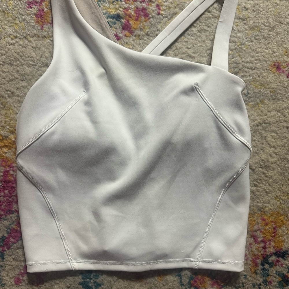 lululemon Everlux asymmetrical tennis tanktop white